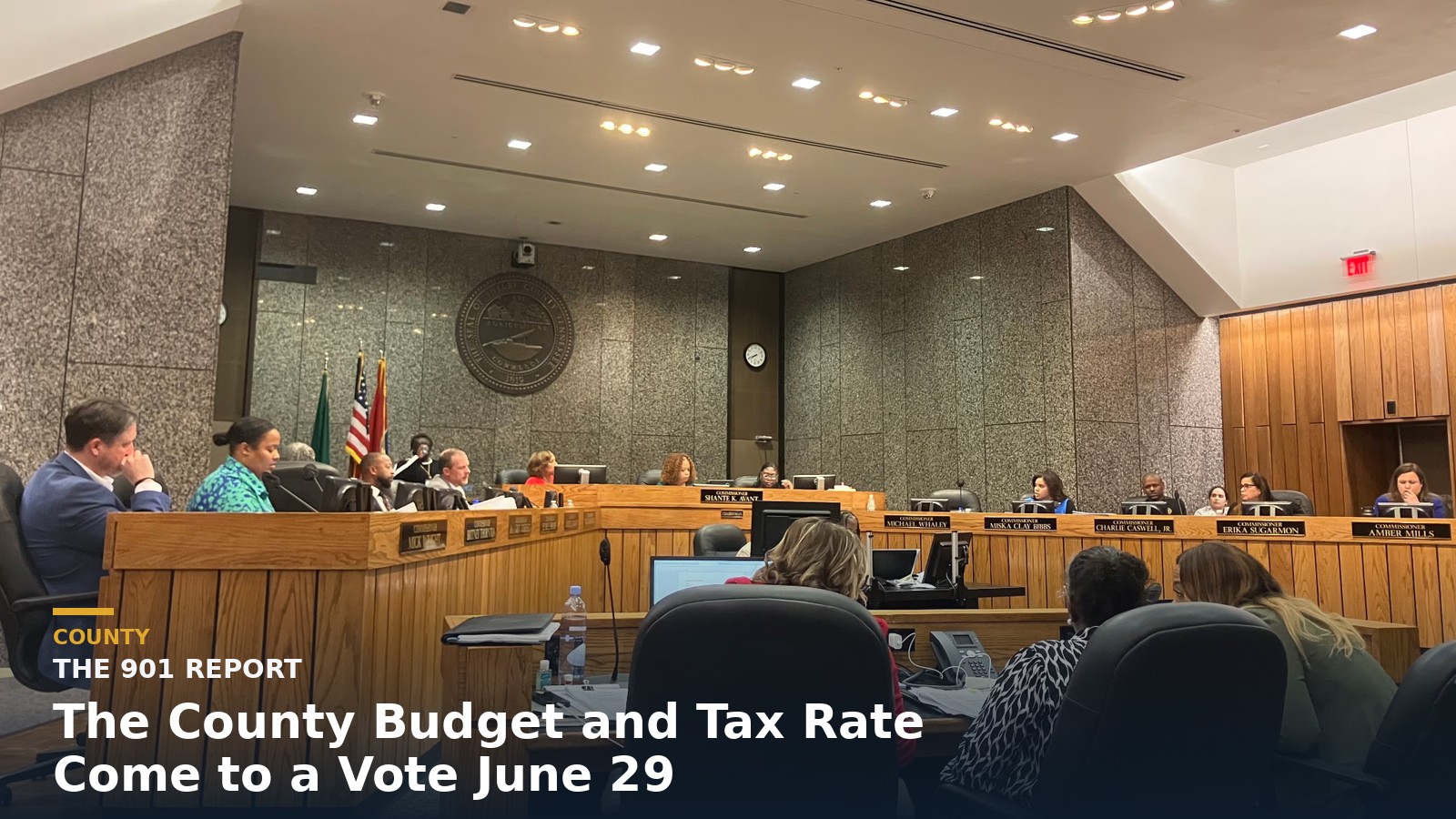 A Shelby County commission chamber during a budget and tax-rate session