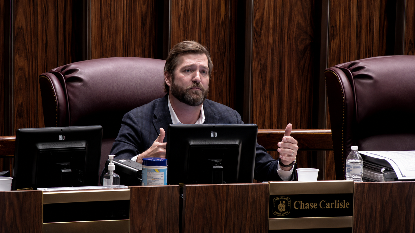 Memphis City Council Vice Chair Chase Carlisle at the council dais