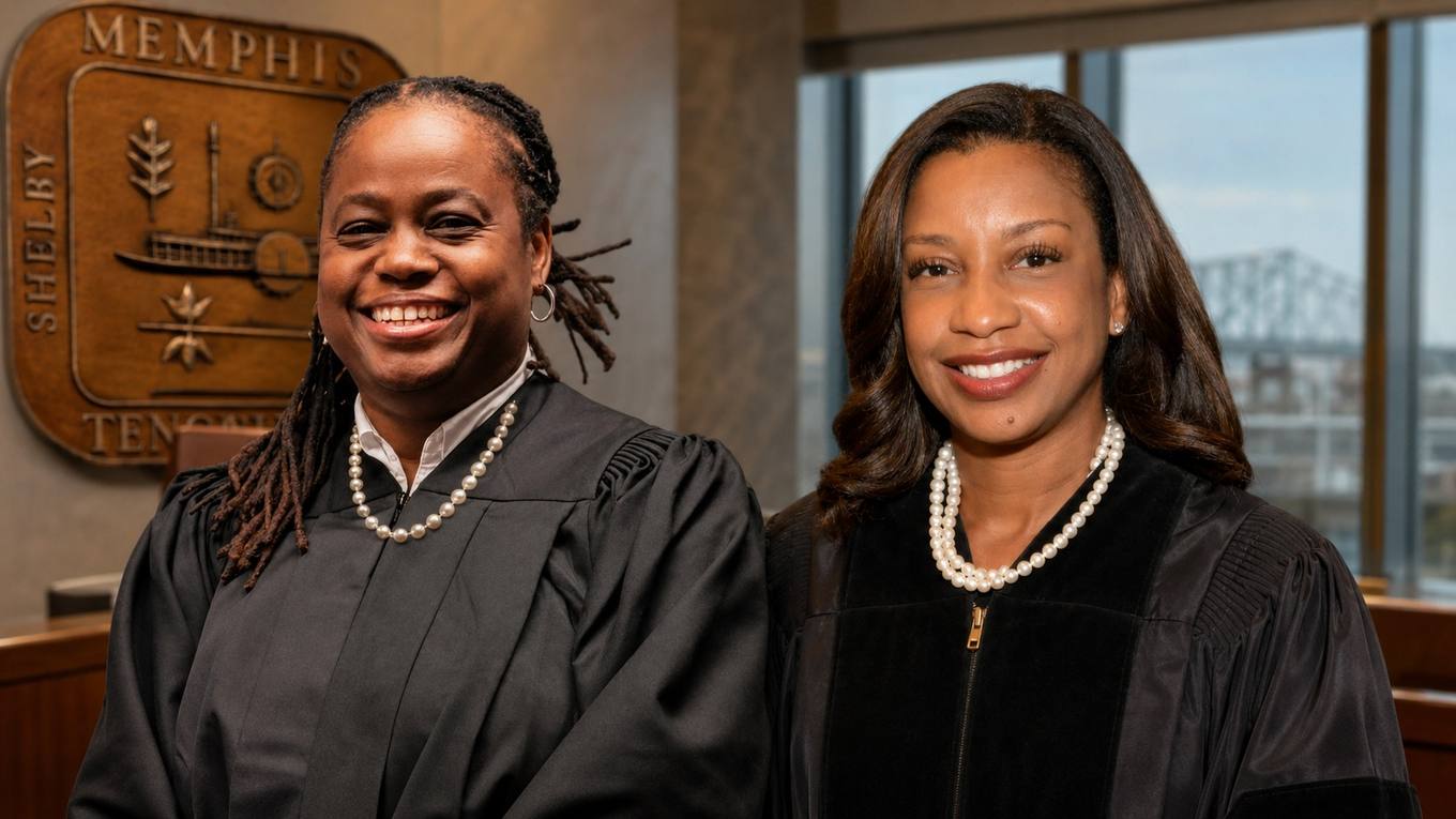 left to right: Memphis Municipal Court Judge Varonica R. Cooper, Division 2, and Memphis Municipal Court Judge Kenya Hooks, Division 1.