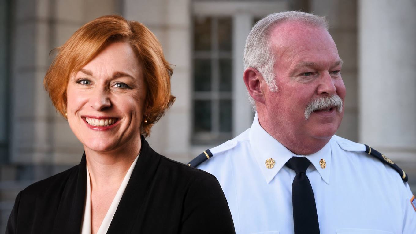 Collierville Town Administrator Molly Mehner, left, and former Collierville Fire Chief John Selberg.