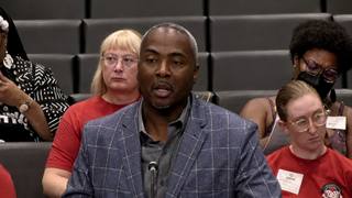 Greg Dotson, P.E., Interim City Engineer for the City of Memphis, speaking at a microphone during a Memphis City Council meeting.