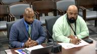 Memphis Parks Director Justice Bolden and a colleague seated at the committee table before the Memphis City Council