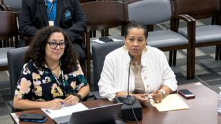 Memphis Chief Human Resources Officer Fonda Fouche addresses the Memphis City Council during an Aug. 18, 2026 committee meeting as the administration presents a pension amendment extending enhanced benefits to 911 dispatchers, fire alarm operators and paramedics.