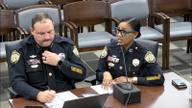 Memphis Chief of Police Services Cerelyn CJ Davis addresses the Memphis City Council during its Aug. 18, 2026 Public Safety and Homeland Security Committee meeting as members receive an update on proposed Sentinel surveillance camera locations
