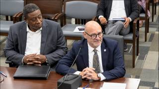 Memphis Chief Financial Officer Art Davis at the Memphis City Council dais during the August 18, 2026 Public Works, Solid Waste and General Services Committee discussion of the sanitary sewer fund's cash position and credit downgrade