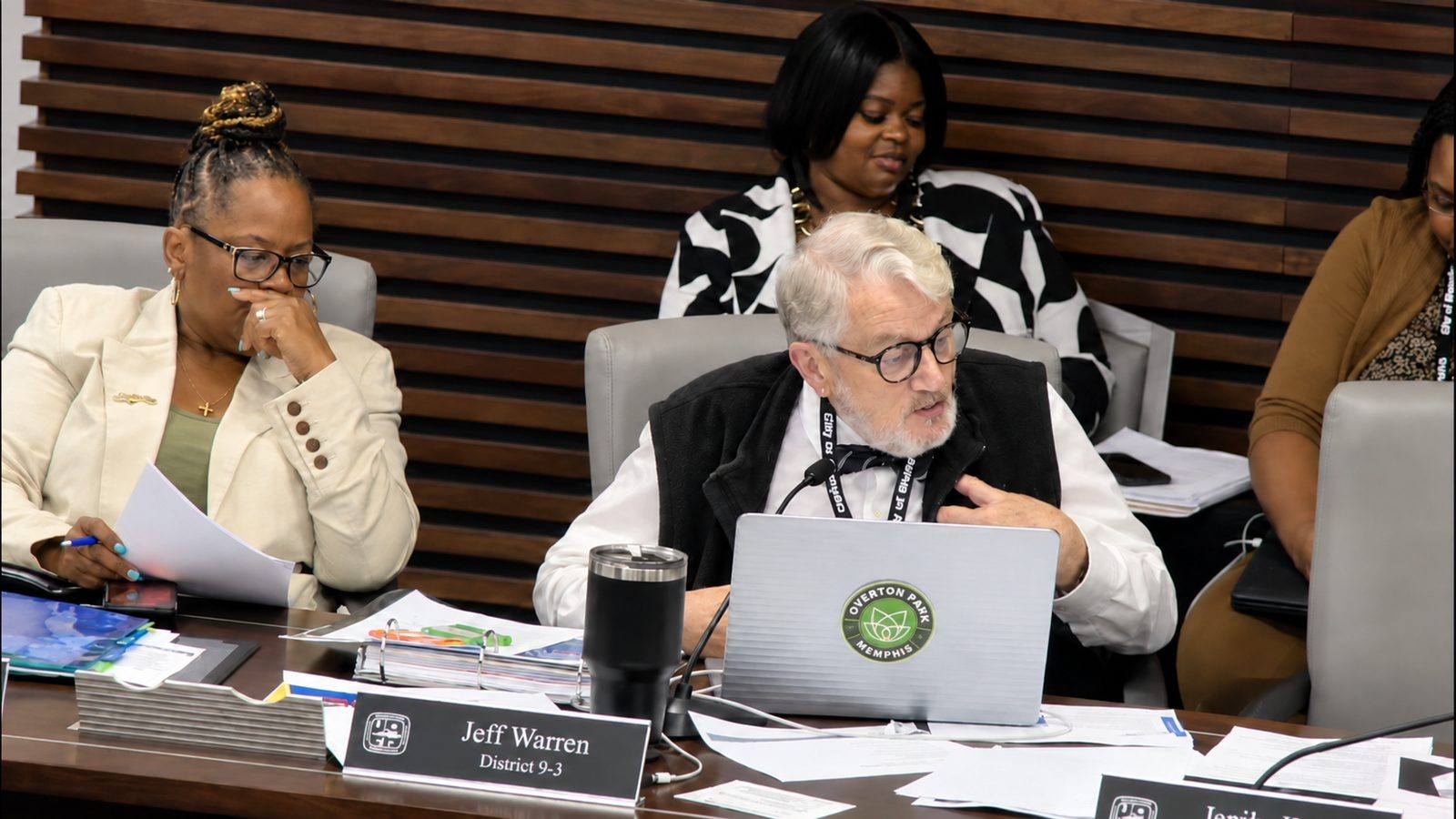 Councilman Dr. Jeff Warren addresses the Memphis City Council Public Safety and Homeland Security Committee about the end of state funding for community violence intervention programs