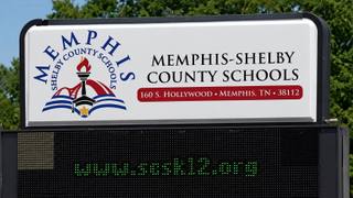 Memphis-Shelby County Schools sign at 160 S. Hollywood, Memphis, TN.