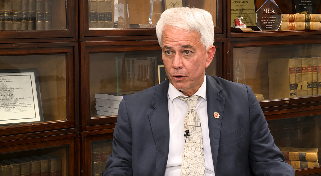 Shelby County District Attorney Steven Mulroy speaks during an interview in his office