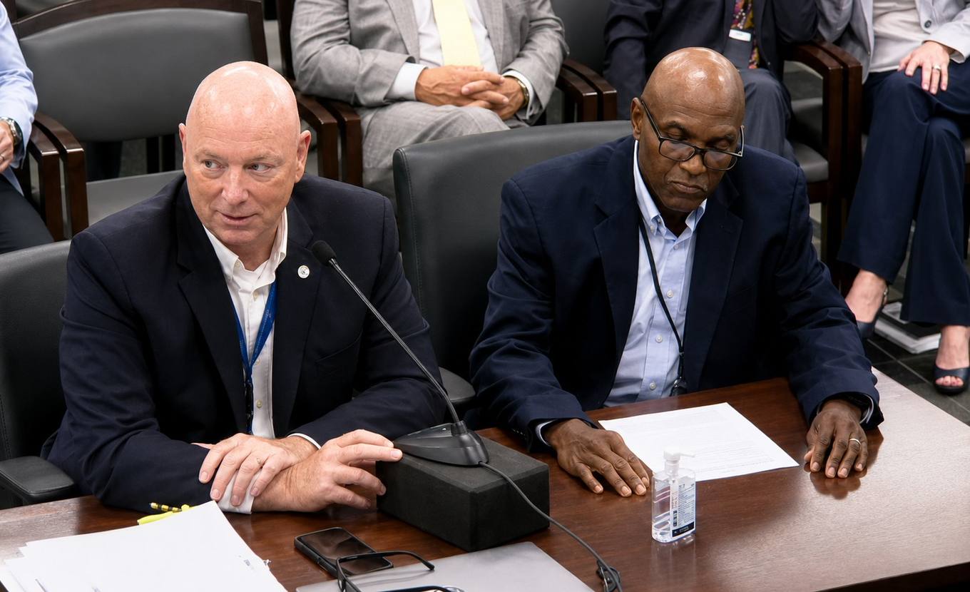 MLGW President and Chief Executive Officer Doug McGowen at a Memphis City Council committee table.
