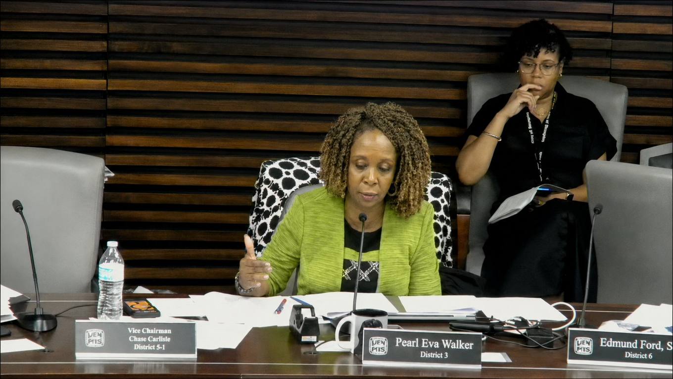 Memphis City Councilwoman Pearl Eva Walker, District 3, requests an update on MLGW's community application center during a council committee meeting.