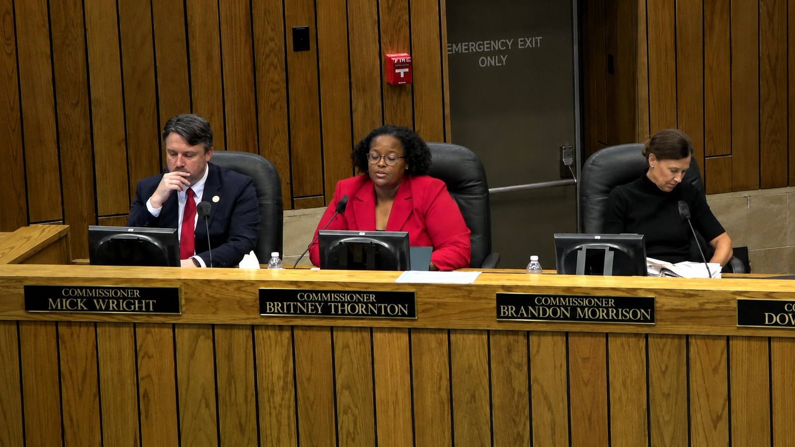 Shelby County Commissioner Britney Thornton, District 10, seated at the commission dais during the August 24, 2026 meeting.