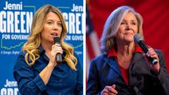 Split-screen photographs of Memphis City Councilwoman Jerri Green, left, and U.S. Sen. Marsha Blackburn, right, each holding a microphone.
