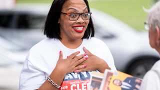 Tami Sawyer campaigning for General Sessions Court Clerk