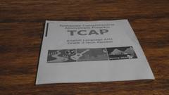 Tennessee Comprehensive Assessment Program test booklet on a table.